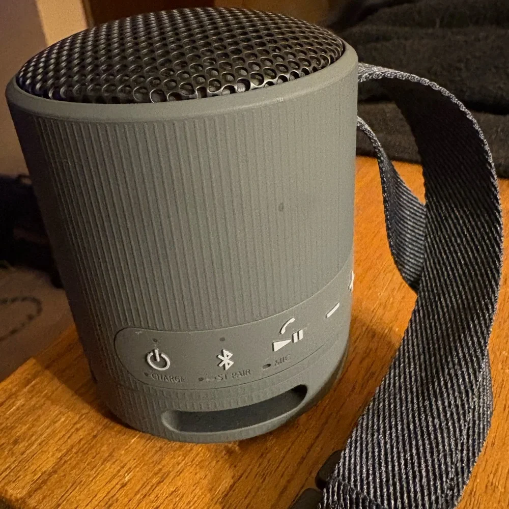 Sony Portable Bluetooth Speaker in Charcoal Gray with Strap - Picture 2 of 3